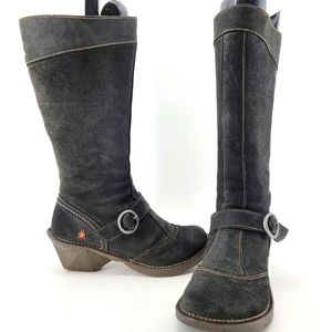 ART Leather Suede Black Boots